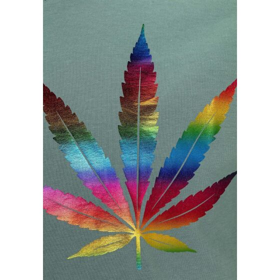 Red Bridge Herren T-Shirt Cannabis Legalize it Rainbow Foil