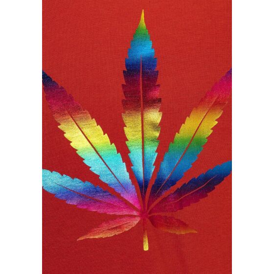 Red Bridge Mens Cannabis Legalize it Rainbow Foil T-Shirt