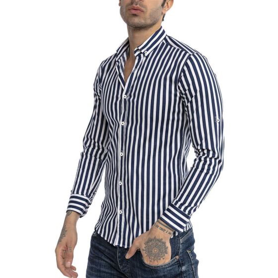 Red Bridge Mens Shirt Modern Fit Striped Long Sleeve