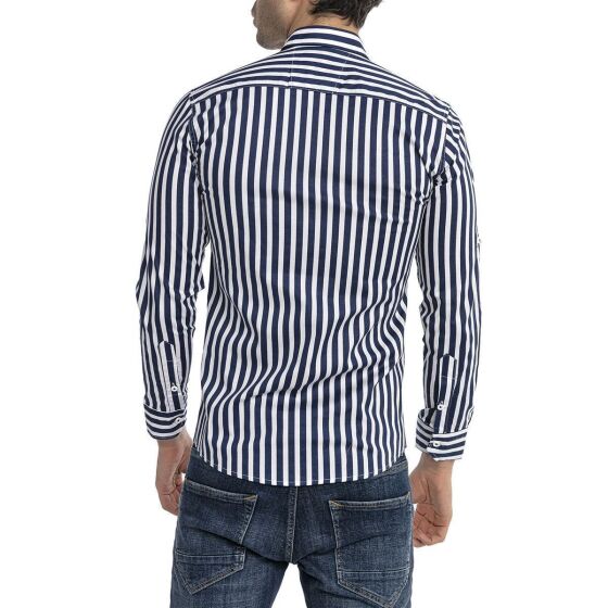 Red Bridge Mens Shirt Modern Fit Striped Long Sleeve