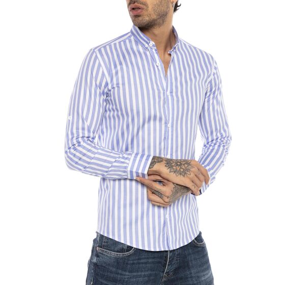 Red Bridge Mens Shirt Modern Fit Striped Long Sleeve