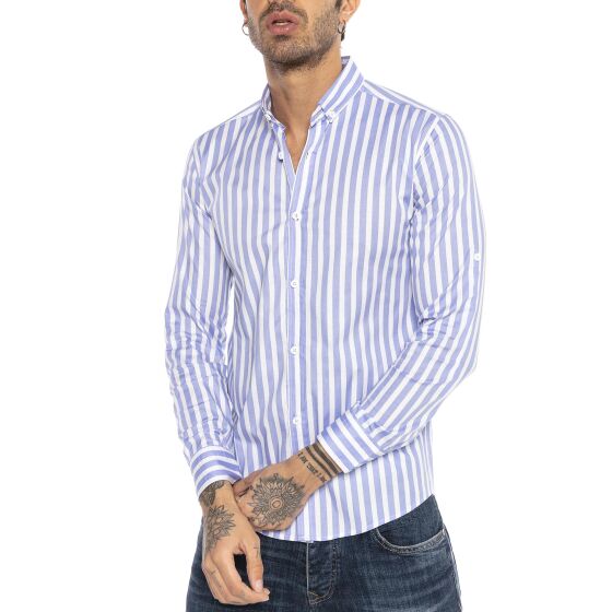 Red Bridge Mens Shirt Modern Fit Striped Long Sleeve