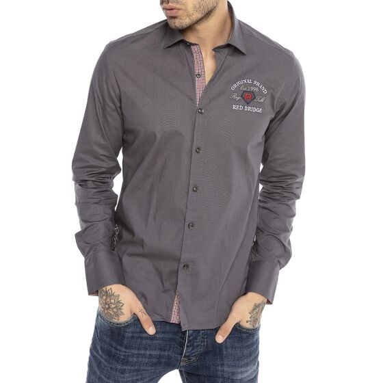 Red Bridge Mens Diamond RBJ-98 Design Modern Fit Long Sleeve Shirt