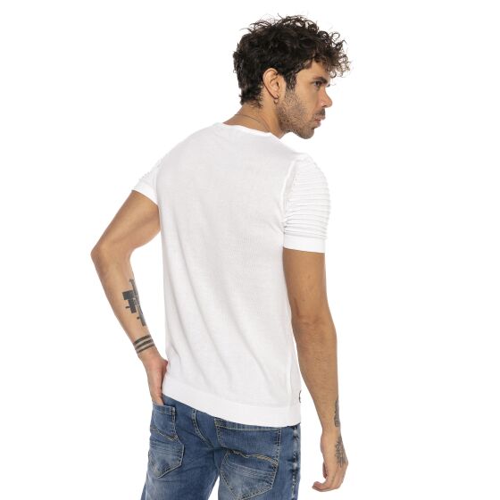 Red Bridge Mens T-Shirt Knit Shirt Ribbed Arms Round Neck