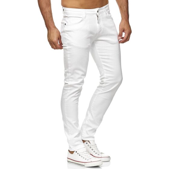Red Bridge Mens Jeans Trousers Slim-Fit Drainpipe Jeans Denim Colored White W32 L30