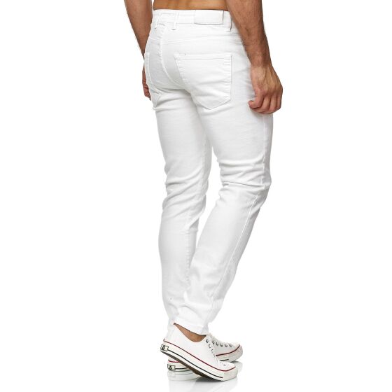 Red Bridge Mens Jeans Trousers Slim-Fit Drainpipe Jeans Denim Colored White W32 L30