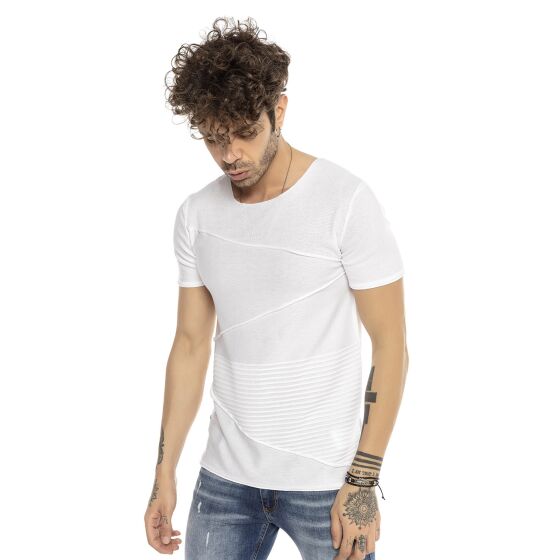 Red Bridge Herren T-Shirt Strick Shirt Structure Round Neck