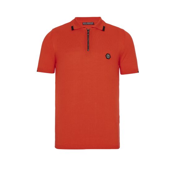 Red Bridge Mens Polo Shirt Knit T-Shirt Zipped up Contrast