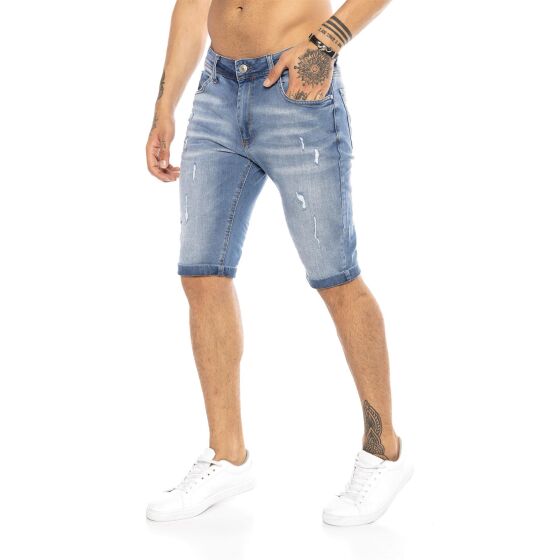 Red Bridge Herren Jeans Shorts Kurze Hose Denim Destroyed