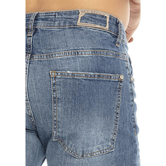 Red Bridge Herren Jeans Hose Destroyed Wrecked Knee Blau W34 L34