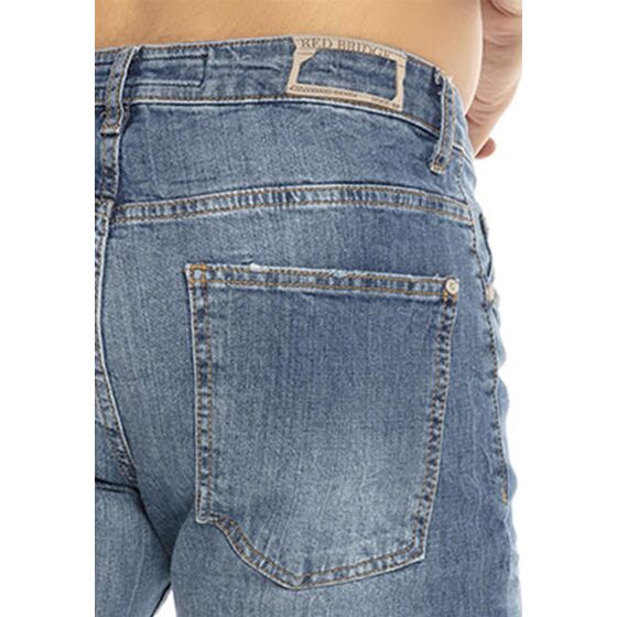 Red Bridge Mens Jeans Pants Destroyed Wrecked Knee Blue W34 L34