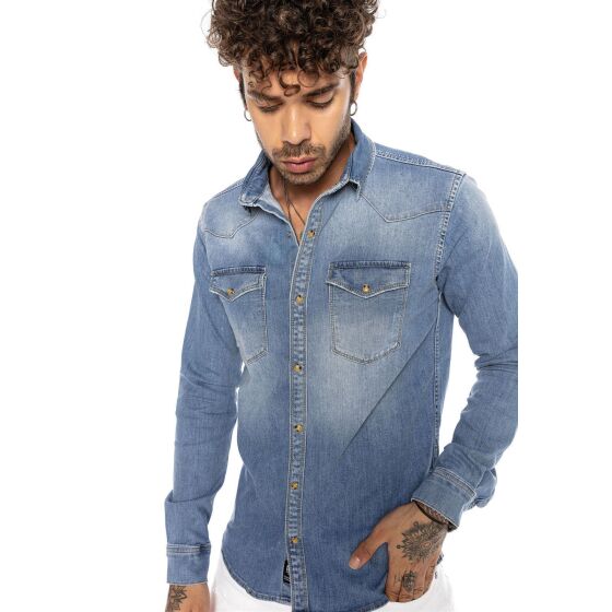 Red Bridge Mens Denim Shirt Leisure Shirt Premium Denim Western