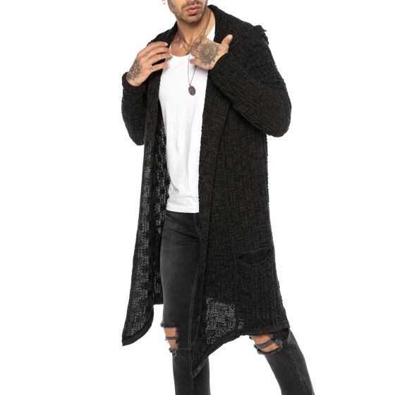 Red Bridge Mens Cardigan Transition Jacket Cardigan Asymmetric Long Cut Hood