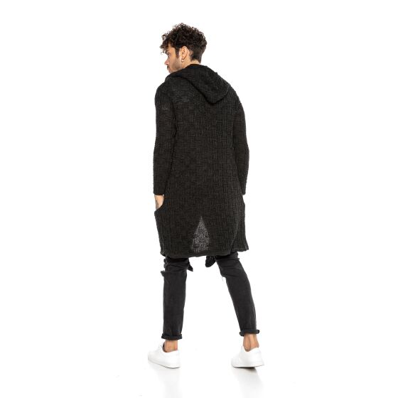 Red Bridge Mens Cardigan Transition Jacket Cardigan Asymmetric Long Cut Hood