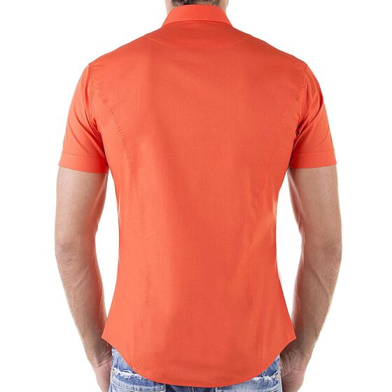 Red Bridge Mens Basic Design Slim Fit short-sleeved shirt coral