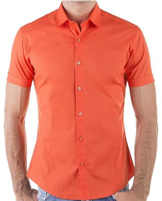 Red Bridge Herren Basic Design Slim Fit kurzarm Hemd coral