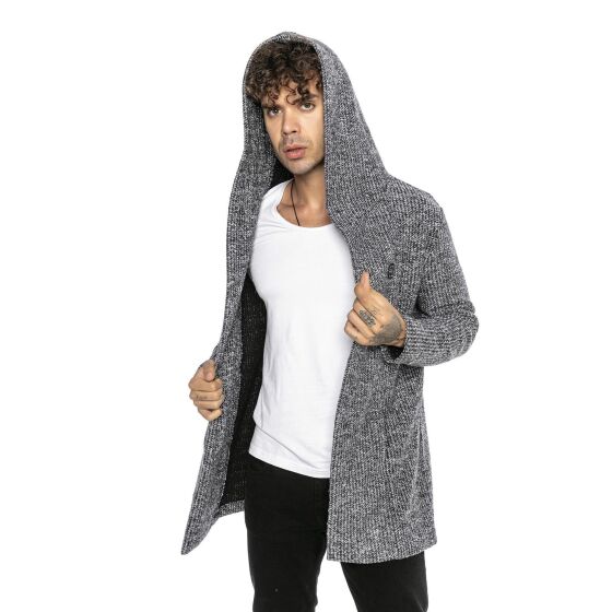 Red Bridge Herren Strickjacke Cardigan Hoodie Sweat-Jacke Long Cut