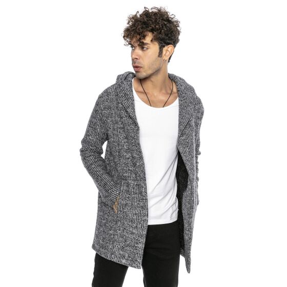 Red Bridge Herren Strickjacke Cardigan Hoodie Sweat-Jacke Long Cut