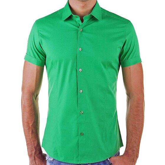 Red Bridge Mens basic design slim fit short-sleeved shirt green