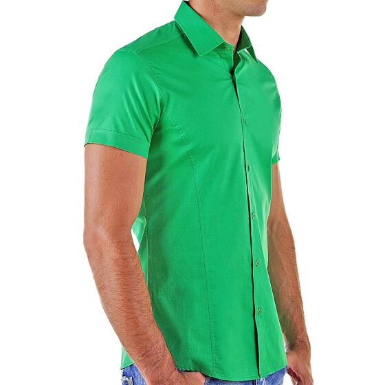 Red Bridge Mens basic design slim fit short-sleeved shirt green