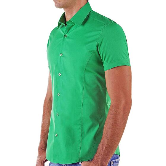 Red Bridge Mens basic design slim fit short-sleeved shirt green