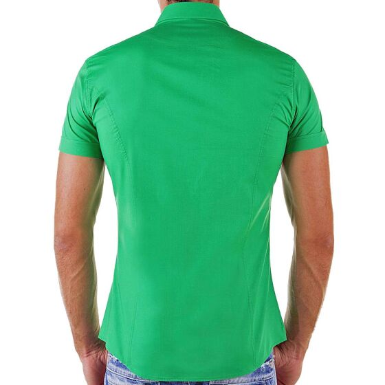 Red Bridge Mens basic design slim fit short-sleeved shirt green