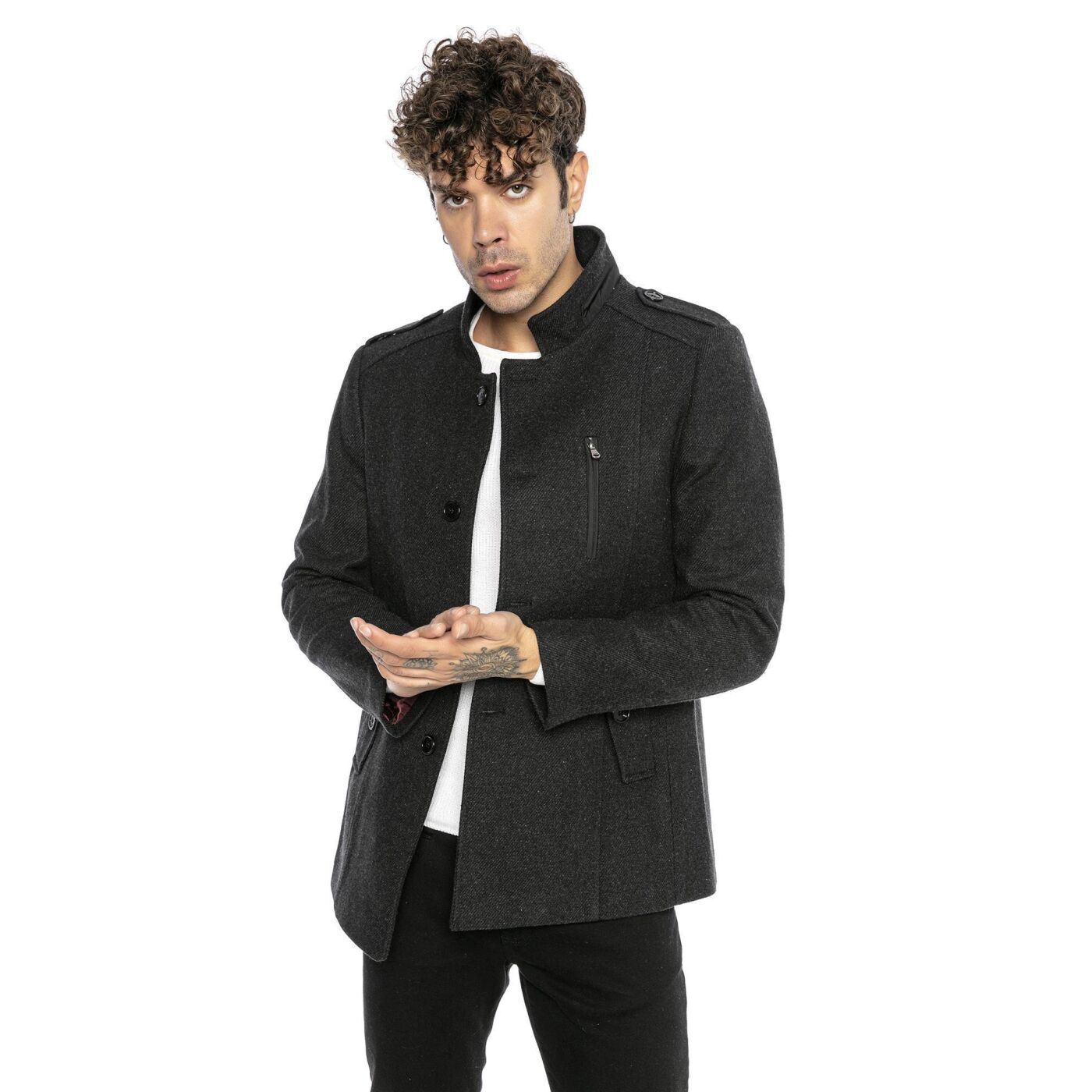Red Bridge Mens Trench Coat Jacket with Stand-Up Collar Slim-Fit Desi,  99,90 €