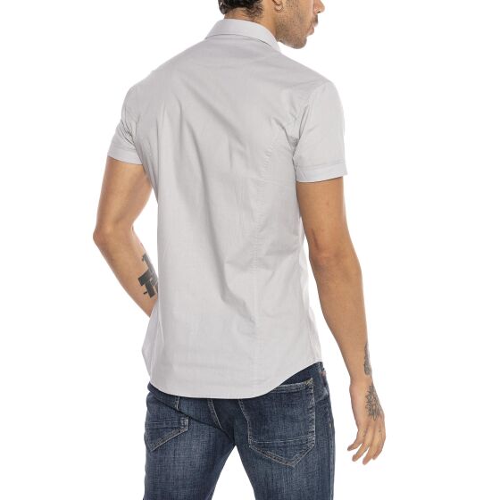 Red Bridge Mens Basic Design Slim Fit Short Sleeve Shirt Grey