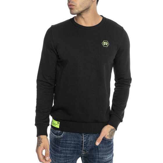 Red Bridge Herren Sweater Pullover Basic Neon-Logo-Stitch