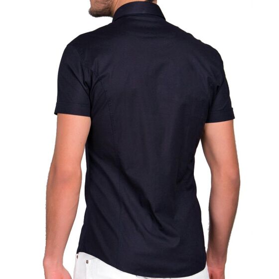 Red Bridge Mens Basic Design Slim Fit Short Sleeve Shirt Dark Blue