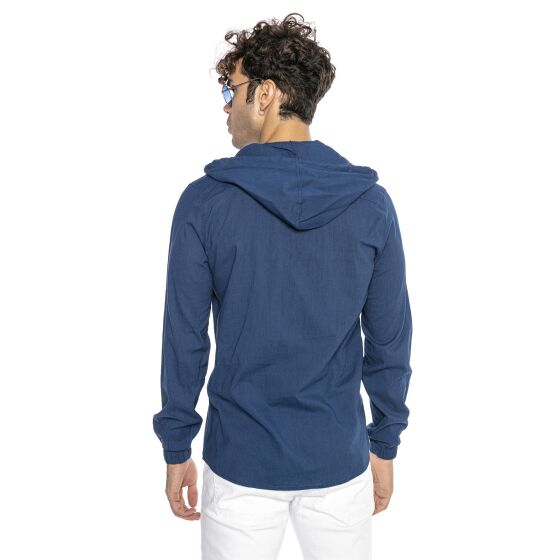 Red Bridge Herren Hemd Leinenhemd Kapuzenhemd Sweater Tunik-Hooded