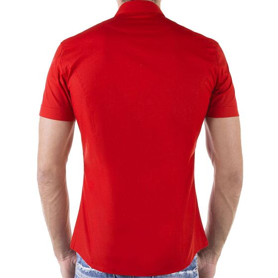 Red Bridge Mens basic design slim fit short-sleeved shirt red