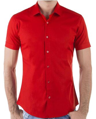 Red Bridge Mens basic design slim fit short-sleeved shirt...