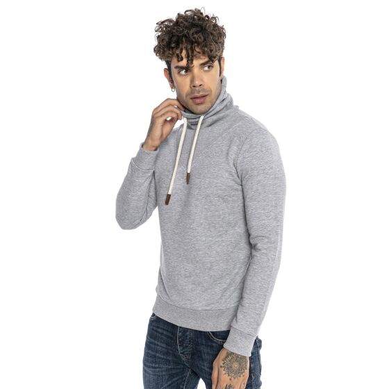 Red Bridge Mens Pullover Sweatshirt Shawl Collar High Collar Crown