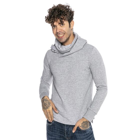 Red Bridge Mens hooded sweatshirt with hood and stand-up collar Mask