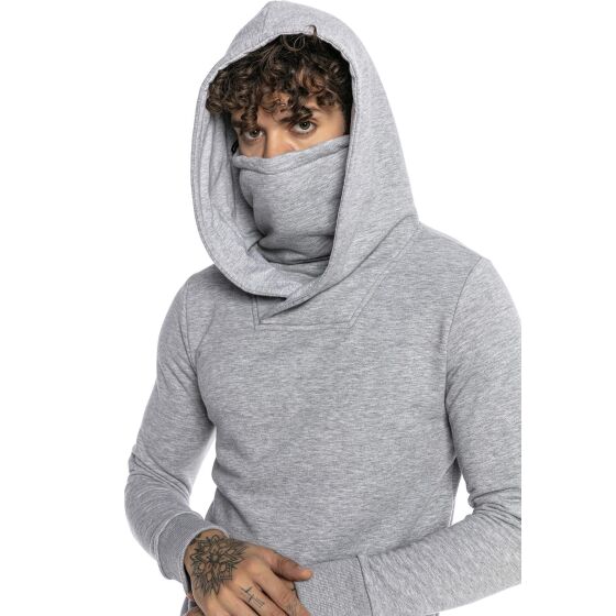 Red Bridge Mens hooded sweatshirt with hood and stand-up collar Mask