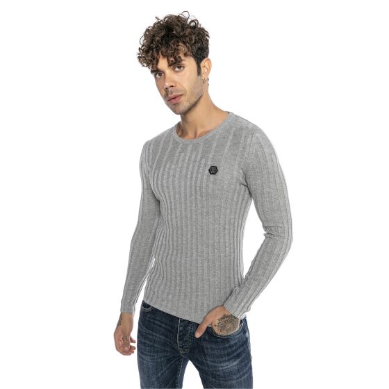 Red Bridge Herren Strickpullover Pullover Slim-Fit Up and Down