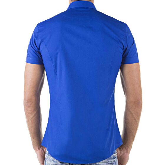 Red Bridge Mens Basic Design Slim Fit short-sleeved shirt saxe blue