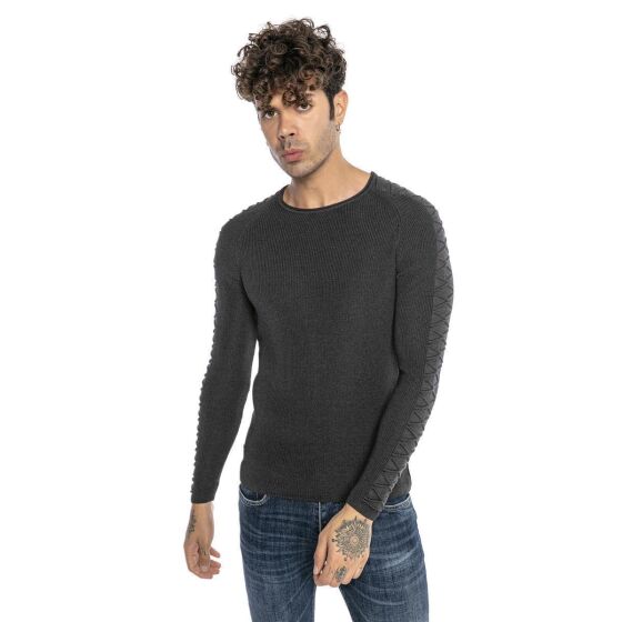 Red Bridge Herren Strickpullover Pullover Slim-Fit Cross lines