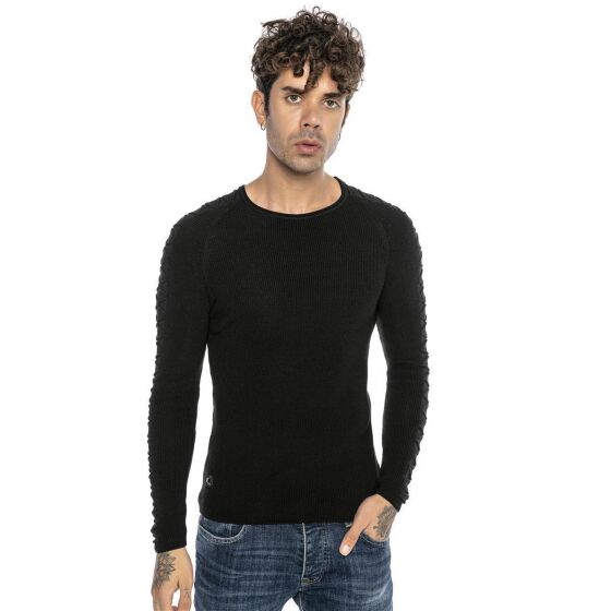 Red Bridge mens knitted pullover sweater slim-fit cross...