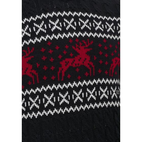 Red Bridge Herren Strickpullover Norweger Pullover Slim-Fit Plait Reindeer