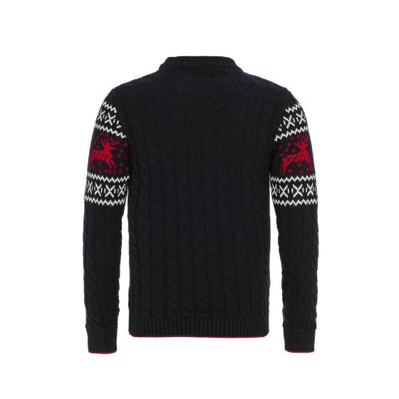 Red Bridge Herren Strickpullover Norweger Pullover Slim-Fit Plait Reindeer