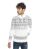 Red Bridge Mens knit sweater Norwegian sweater slim-fit stand-up collar white S