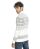 Red Bridge Mens knit sweater Norwegian sweater slim-fit stand-up collar white S