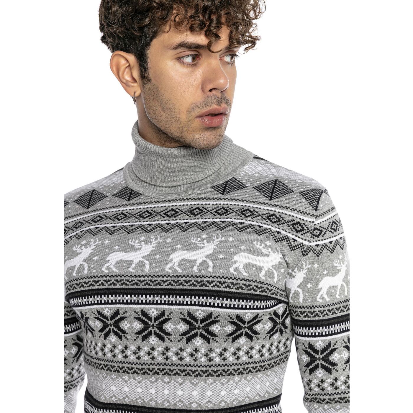 newrong Mens Turtleneck Knitted Jumper Sweater