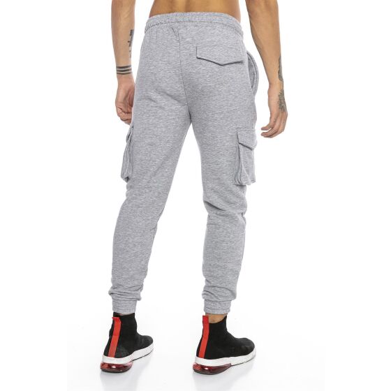 Red Bridge Mens Cargo Joggers Trousers Sweat-Pants Premium Silver-Skull