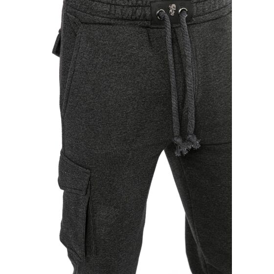 Red Bridge Mens Cargo Joggers Trousers Sweat-Pants Premium Silver-Skull