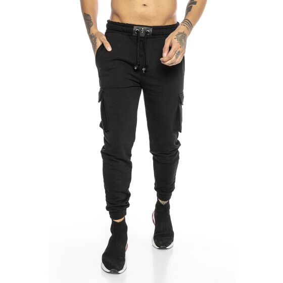 Red Bridge Mens Cargo Joggers Trousers Sweat-Pants Premium Silver-Skull