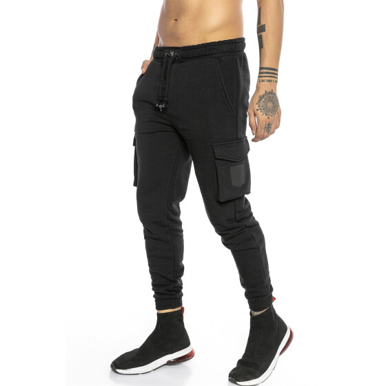 Red Bridge Herren Cargo Jogginghose Hose Sweat-Pants Premium Silver-Skull Schwarz XXL