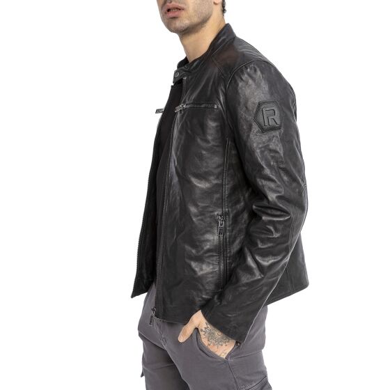 Red Bridge Mens Leather Jacket Genuine Leather Clean Biker Jacket